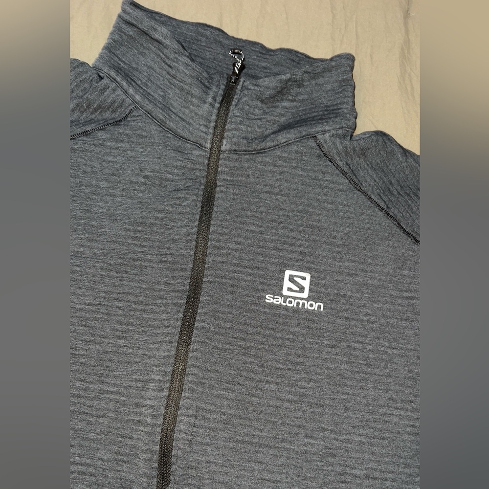 Salomon Ribbed Outline Half Zip Pullover - Dark Blue - Picture 5 of 7